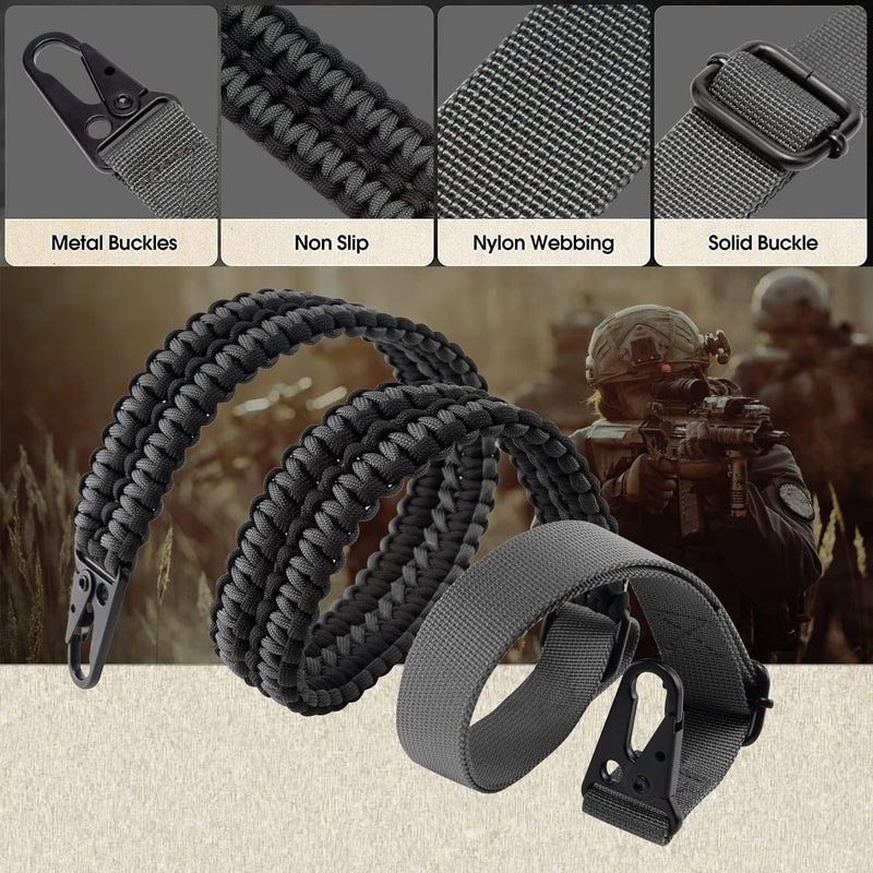 VVAAGG 2 Point QD Sling Adjustable 550 Paracord Sling with Metal Hook and QD Sling Swivels for Hunting - Image 3